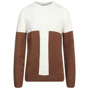 Mens PRIMO EMPORIO Sweater Brown & Cream Color Block Size; 3XL NWT